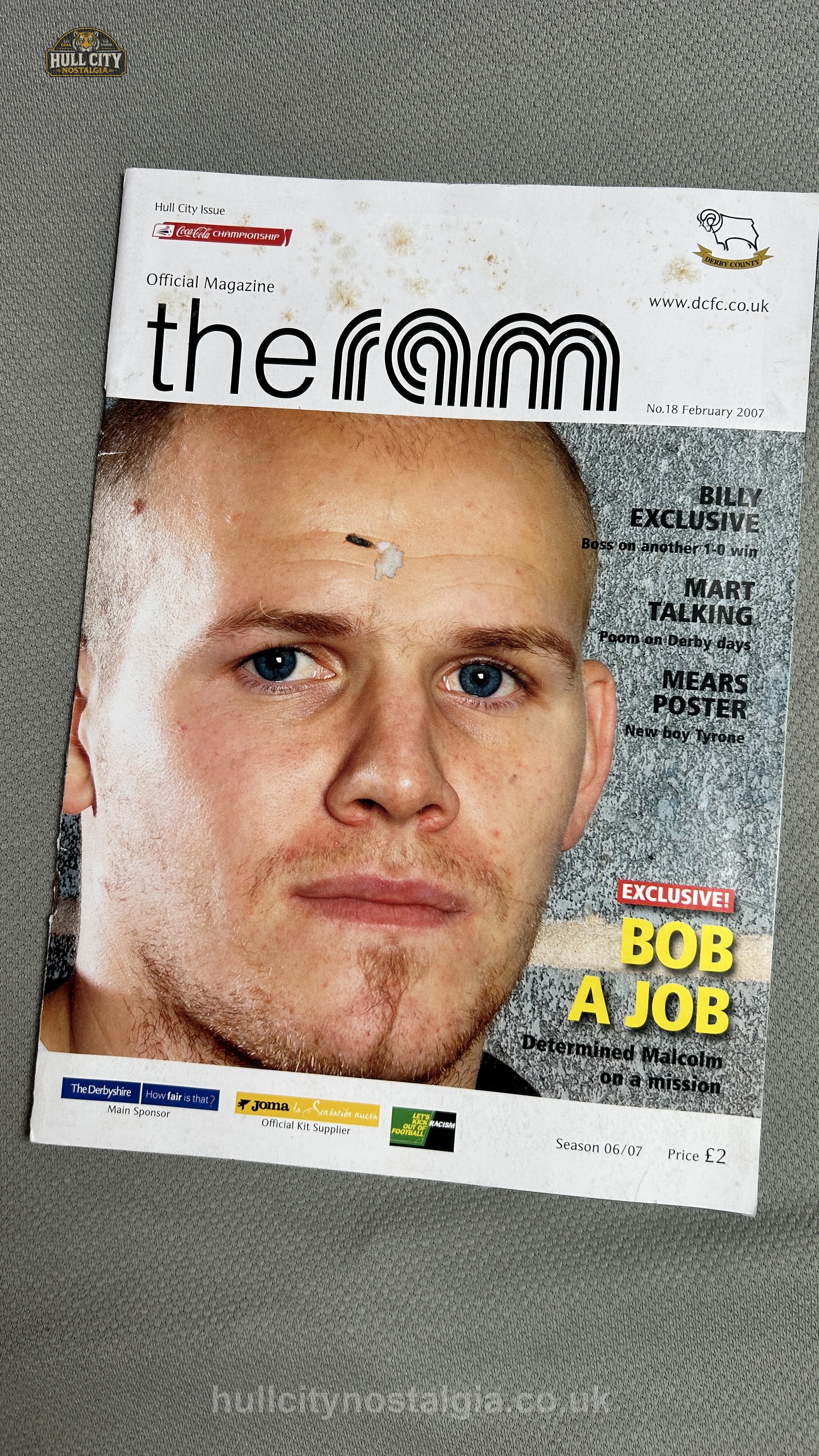 Derby County v Hull City programme cover