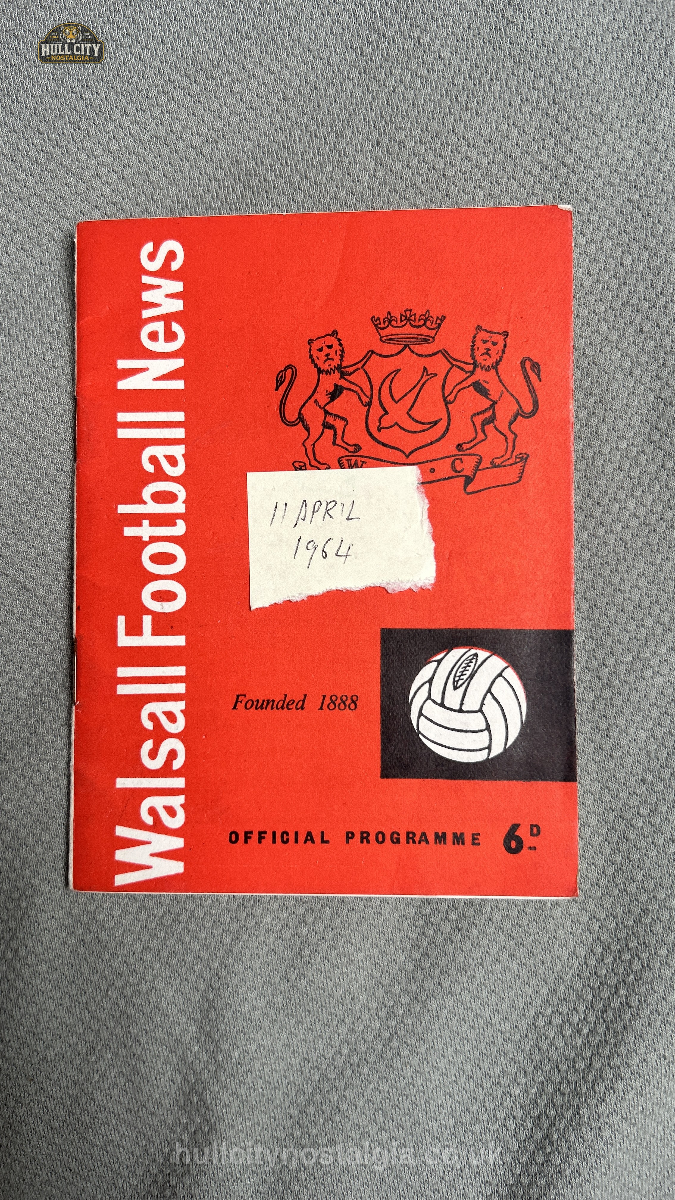 Walsall v Hull City matchday programme — front cover