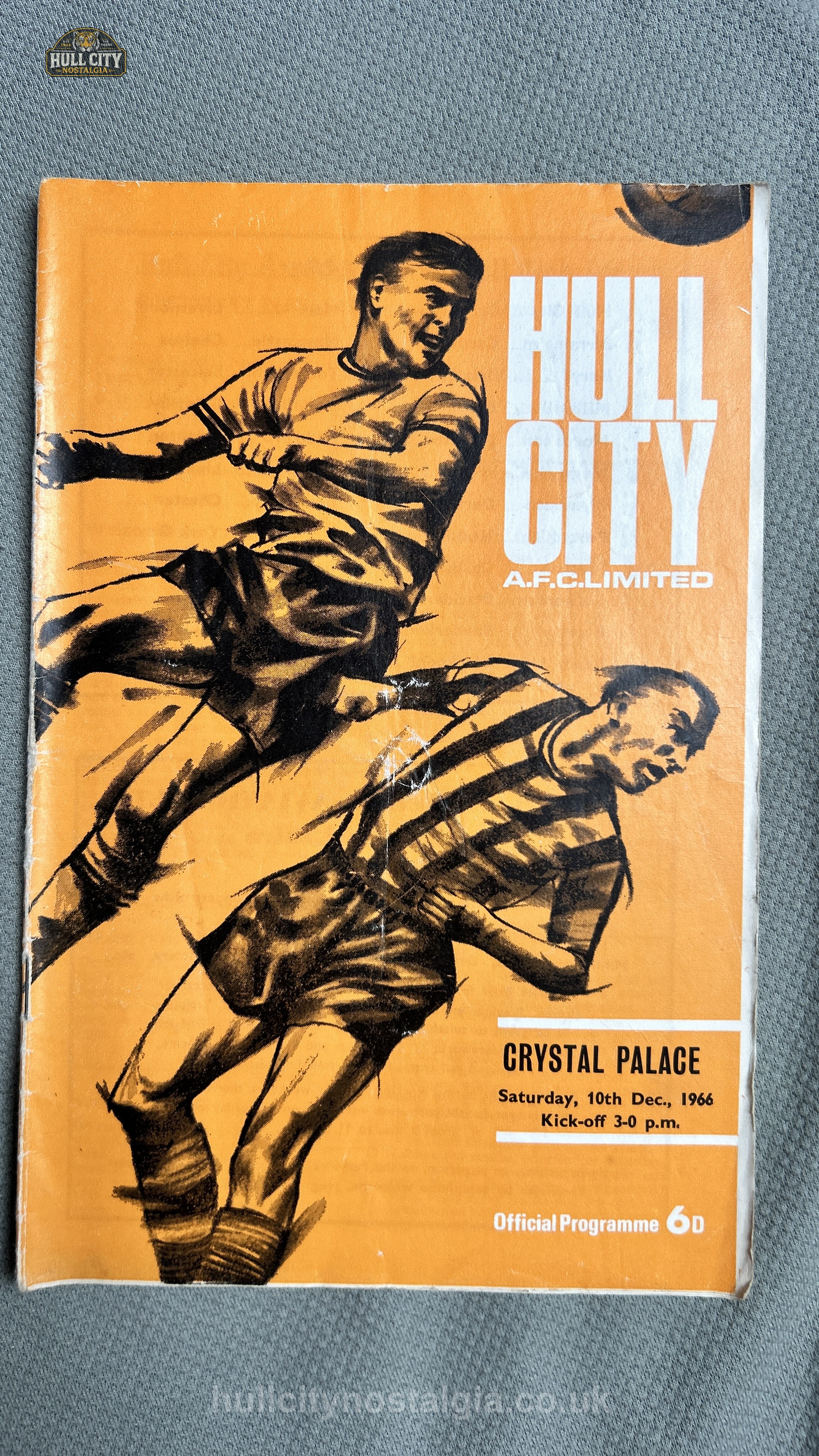 Hull City v Crystal Palace matchday programme — front cover