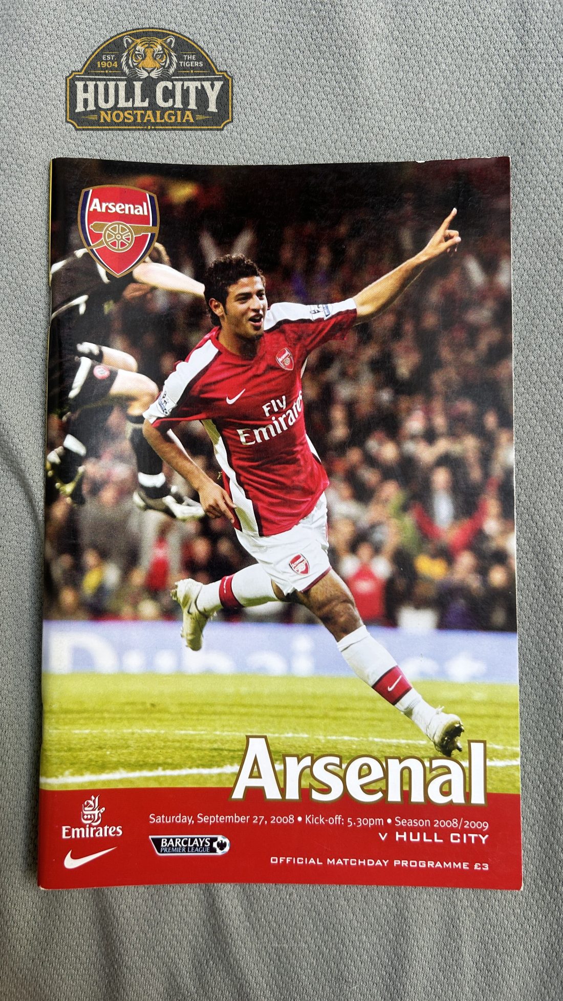Arsenal v Hull City matchday programme — front cover
