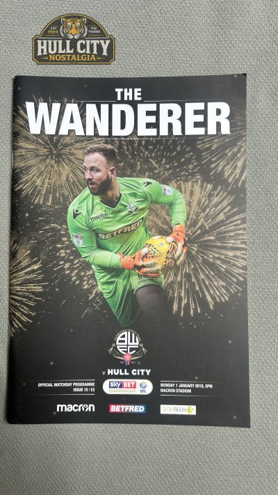 Bolton Wanderers v Hull City programme cover