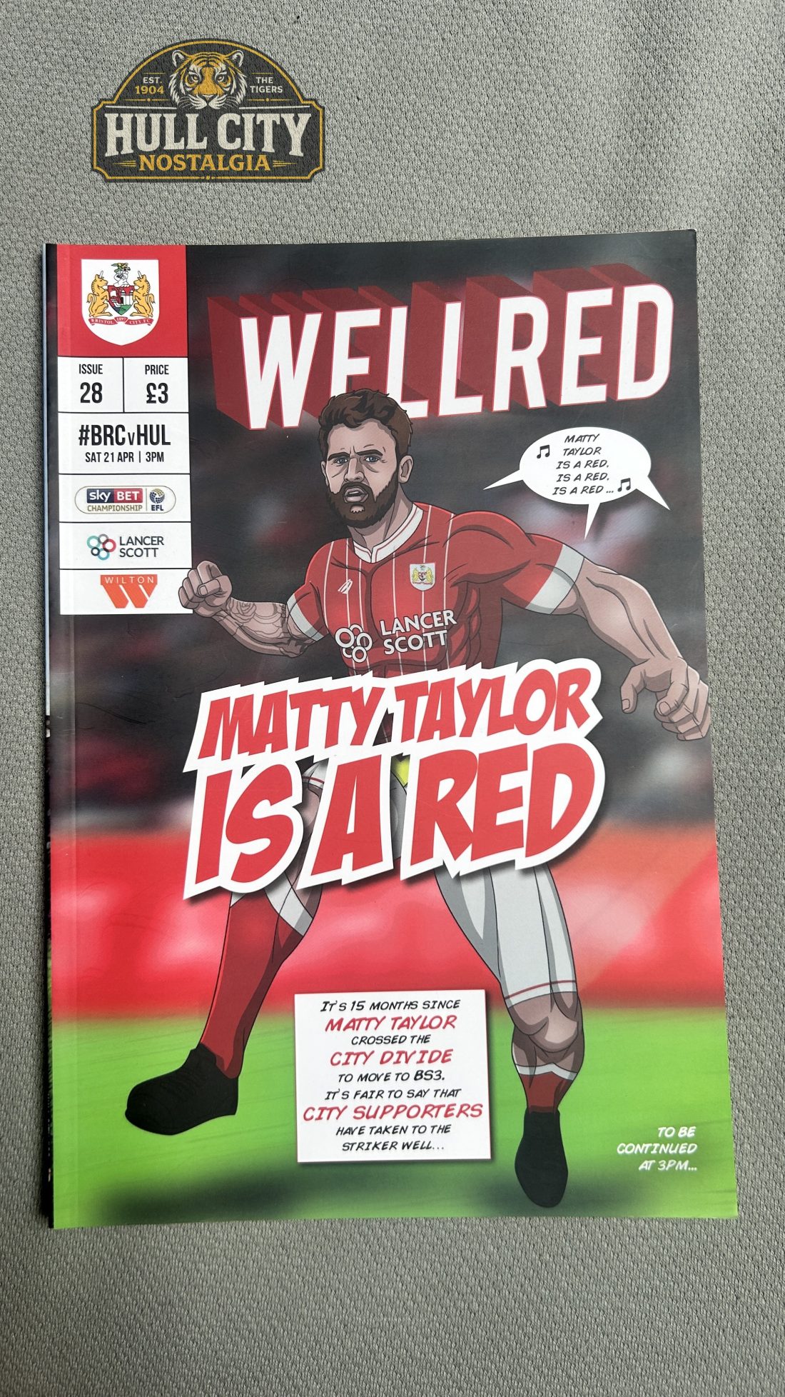 Bristol City v Hull City matchday programme — front cover