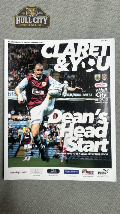 Burnley v Hull City programme cover