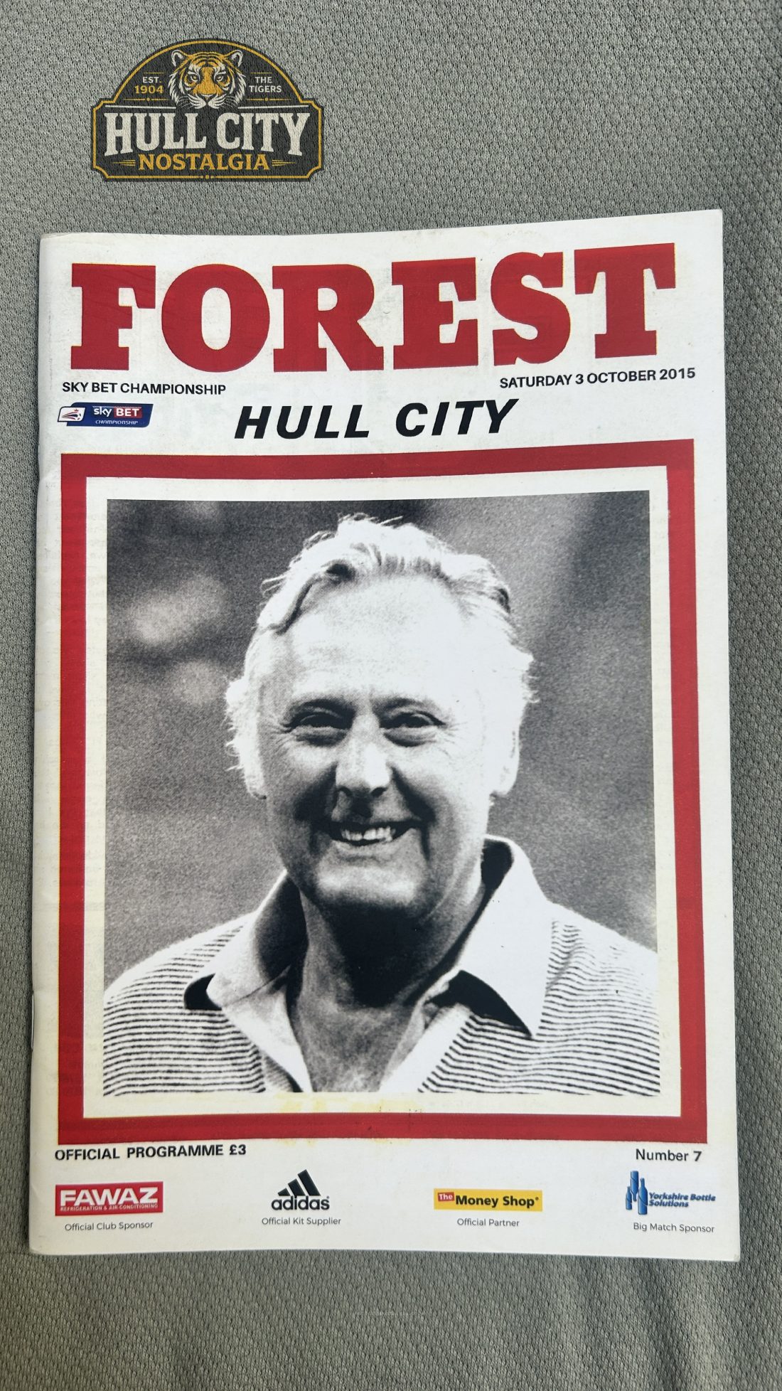 Nottingham Forest v Hull City matchday programme — front cover